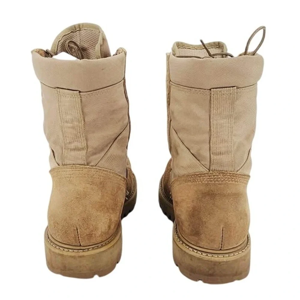 Belleville 340 DES Tan Suede Steel Toe Military Flight Boots Mens 6.5 R USA Made